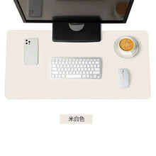 Load image into Gallery viewer, Large White PU Leather Mouse Pad – Waterproof Non-Slip Gaming Desk Mat for Keyboard & Computer Setup