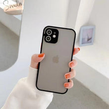 Load image into Gallery viewer, Simple White Camera Shockproof Silicone Phone Case For iPhone 13 Pro Max 14 Pro Protect Cover For Men Modern Translucent Back Cover Mobile case Compatible with iPhone