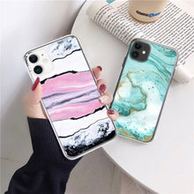 将图片加载到图库查看器,Fashion Marble Pattern Phone Case For iPhone 13 12 11 Pro Max 7 8 6 6S Plus X XR XS Max 12Mini 5 5S SE Cute Soft TPU Cover Full Body Protection with Raised Bezel