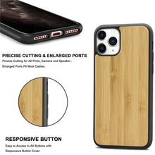 Load image into Gallery viewer, Vintage Wooded Back Case For iPhone 14 13 Mini 12 SE XR X S Max 8 7 Plus Genuine Bamboo Wooden Hard Phone case iPhone 11 Pro Max Strong Hard Protective Case For iPhone