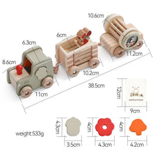 Load image into Gallery viewer, Wooden Train Birthday Toy Montessori Baby Learning