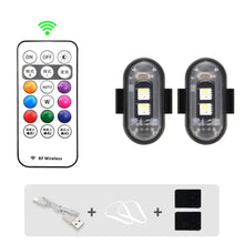Load image into Gallery viewer, 1-6PCS Wireless LED Drone Strobe Light for Motorcycle Car Bike Remote Control Warning Light Indicator Light USB Charging 8Colors
