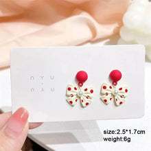 Load image into Gallery viewer, White Flower & Butterfly Dangle Earrings β Acrylic Pearl Heart Jewelry
