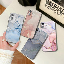 Load image into Gallery viewer, Luxury Marble Texture Phone Case For iPhone X XR XS 7 8 6S 6 5 Plus Silicone Anti Fall Back Cover Ultra Thin Soft Silicone Protective Shockproof and Scratch Resistant with Cute Design Pattern Case