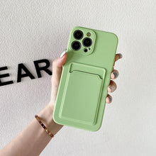 将图片加载到图库查看器,White Luxury Card Holder Phone Case for iPhone 13 12 Pro Wallet Soft Back Cover Shockproof Cute Protective Case for iPhone Cute Case With Card Holder