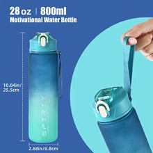 Load image into Gallery viewer, 800ML Large Capacity Sports Water Bottle | Leak-Proof BPA-Free Plastic Jug with Straw & Rope for Gym, Outdoor & Travel