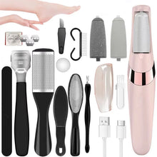 Load image into Gallery viewer, Rechargeable Electric Foot File 1+10 Set Callus Remover Machine Pedicure Device Foot Care Tools For Heels Remove Dead Skin black