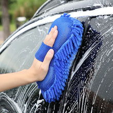Load image into Gallery viewer, 1Pc Blue Microfiber Chenille Car Wash Sponge Care Washing Brush Pad Cleaning Tool Auto Washing Towel Gloves Styling Accessories