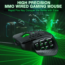 Load image into Gallery viewer, SOLAKAKA SM809 Wired Gaming Mouse 16 Side Buttons 22800 DPI Programmable Macro MMO Mouse Gamer PAW3311 Honeycomb Ergonomic RGB