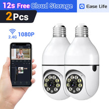 Load image into Gallery viewer, 2Pc Ease Life APP-Light Bulb Security Cameras Outdoor Wireless WiFi Camera 5GHz, 360 Degree, E27 Light Socket Screw In Securi