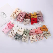 Load image into Gallery viewer, 4Pcs Baby Bows Hair Clips Cotton Linen Hairpins for Girls