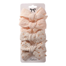 Load image into Gallery viewer, 4Pcs Baby Bows Hair Clips Cotton Linen Hairpins for Girls