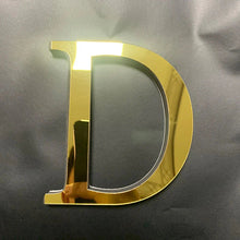 Load image into Gallery viewer, Gold Mirror 3D Letter Wall Stickers – Acrylic Peel & Stick Decor
