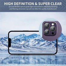Load image into Gallery viewer, Camera Lens Metal Protector Glass For iPhone 14 Pro 13Pro 13 12 Pro Max Plus Full Cover Lens Protective Cap For iPhone 13 14Pro Tempered Glass Lens Film Metal Camera Screen Protection HD Clear Lens Protector