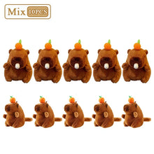 Load image into Gallery viewer, Plush Capybara Keychain – Cute Persimmon Wagging Tail Pendant Toy