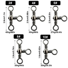 将图片加载到图库查看器,50PCS/Bag Fishing Accessories Black Nickel Plating Three-Prong Connector T-Swivel Sub-Line Splitter Outdoor Fishing Bazi Ring