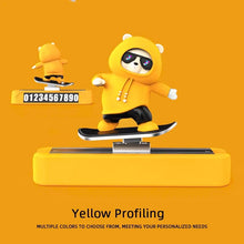 Load image into Gallery viewer, New Dashboard Car Decorations Skateboard Bear Magnetic Parking Number Plate Creative Car Cartoon Interior Interior Accessories