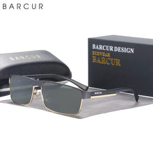 Load image into Gallery viewer, BARCUR Sunglasses Men’s Original Rectangle Fashionable Business Sunglasses – Polarized UV400 Protection for Driving Hiking Sports and Casual Wear – Trendy Fashion Shades Oculos De Sol with Anti-Reflective TAC Lenses