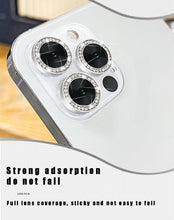 将图片加载到图库查看器,Glitter Diamond Rhinestones Metal Ring Camera Tempered Glass For iPhone 11 12 13 14 Pro Max Mini Plus Lens Protector Full Cover 9H Tempered Glass Camera Lens Protector Metal Single Ring Full Coverage Camera Lens Protector