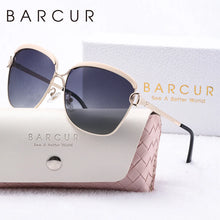 Load image into Gallery viewer, BARCUR Sunglasses Women’s Fashion Polarized Metal Frame Sunglasses UV400 Protection Multi-Color Options Trendy Square Sunglasses with Exquisite White Gift Box for Summer Parties Travel & Outdoor Events