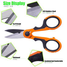 将图片加载到图库查看器,Fishing Scissors Stainless Steel Precision Fishing Line Cutter Non-slip Handle Protective Sleeve Woven Fishing Line Scissors