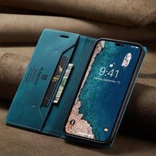 Load image into Gallery viewer, Vintage Wallet Case Card Holder Kickstand Built-in Magnetic Flip Leather Case for iPhone Leather Cases for iPhone 14 13 12 11 Pro Max Mini XR XS Max 8 7 6s Plus Wallet Flip Cover