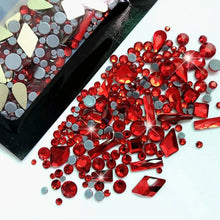 Load image into Gallery viewer, 180pcs AB Flatback Glass Nail Rhinestones - Multi-Shape Gems for DIY Nail Art