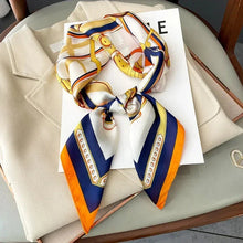 将图片加载到图库查看器,Luxury Silk-Feel Square Scarf – Satin Shawl, Hijab, Hair Wrap for Women