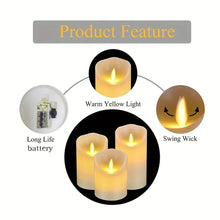 Load image into Gallery viewer, 10-120pcs Flameless LED Flickering Pillar Candles – Battery-Operated, Safe, and Reusable for Weddings, Parties, and Home Décor