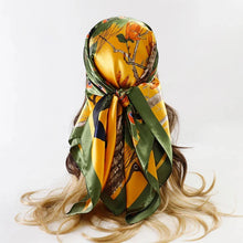 Load image into Gallery viewer, Satin Square Scarf – Elegant 2025 Print Hijab, Shawl & Hair Wrap