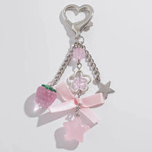 Load image into Gallery viewer, Y2K Fashion Flower Star Love Bow Strawberry Pendant Acrylic Keychain Student Women's Bag Backpack Pants Chain Accessories