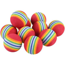 将图片加载到图库查看器,10pcs Cat Toy Balls Interactive for Indoor Cat Red Rainbow Soft Foam Puppies Toy Balls Activity Chase Quiet Play Sponge Ball Toy Balls for Dog Puppies Kittens