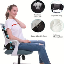 将图片加载到图库查看器,Ergonomic Memory Foam Lumbar Support Cushion – Back Pillow for Office Chair, Car, and Home Use