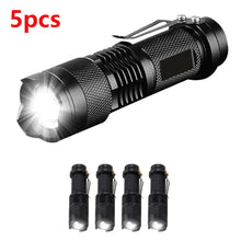 Load image into Gallery viewer, 1/3/5/10Packs Portable Mini Q5 LED Flashlight Tactical Lamp Torch Adjustable Focus Zoomable Flashlight for Gift Hiking Camping