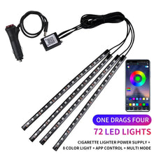 Load image into Gallery viewer, Neon LED Car Interior Ambient Light Kit - RGB Foot Strip with Remote & App Music Control