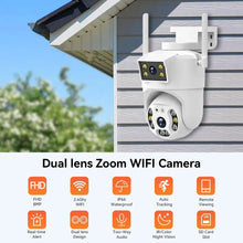 Load image into Gallery viewer, 8MP 4K Dual Lens Wifi PTZ Camera Smart Home Night Vision Dual Screen Outdoor 6MP Security Protection CCTV IP Camera V380 Pro APP