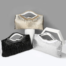 Load image into Gallery viewer, Women's Evening Clutch Purse and Handbag Luxury Designer Black Gold Silver Evening Bag Sequin Shoulder Bag Female Wedding Clutch