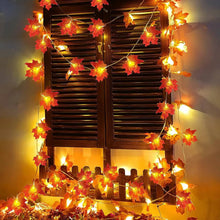 Load image into Gallery viewer, 10/20 LED Maple Leaf String Lights – Battery Powered Fairy Lights for Home & Outdoor Decor