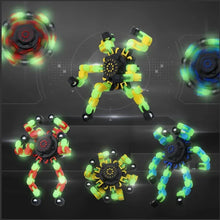 将图片加载到图库查看器,4PCS Glow-in-the-Dark Fidget Spinners – Deformable Robot Sensory Toys for Kids & Adults | Stress Relief Fingertip Gyro Party Favors