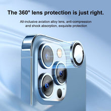 将图片加载到图库查看器,Full Cover Frame Glass Camera Lens Protector For iPhone 14 Plus Lens Glass For iPhone 11 12 13 Pro Max Mini Premium Tempered Glass Film Aluminum Alloy Lens Ring Cover Camera Protector