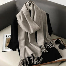 Load image into Gallery viewer, 62-Color Winter Cashmere Scarf – Warm Tassel Pashmina Wrap for Women