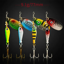 Load image into Gallery viewer, Rotating Metal Spinner Fishing Lure 9.1g 7cm β Sequin Hard Bait with Treble Hook for Bass, Pike, Carp & Trout