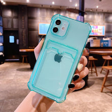 将图片加载到图库查看器,Simple Clear Silicone Wallet Case for iPhone 14 13 12 11 Pro XS Max X XR Shockproof Lens Protection Card Cover Shockproof Soft Bumper Clear Case Classic Stylish Case