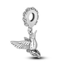 Load image into Gallery viewer, 925 Sterling Silver Pink Butterfly & Luminous Firefly Charm – Dangle Bead for Bracelet or Necklace | Elegant DIY Jewelry Gift for Women