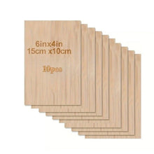 Load image into Gallery viewer, Unfinished Wood Sheets for Crafts - 6x4in/15x10cm (4/8/15 Pcs) | DIY Arts & Projects