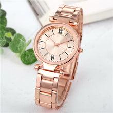 将图片加载到图库查看器,Luxury Rose Gold Stainless Steel Watches Female Classic Round Dial Quartz Watch Women Business Wristwatches Wrist Jewelry Reloj