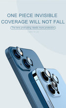 将图片加载到图库查看器,Full Cover Frame Glass Camera Lens Protector For iPhone 14 Plus Lens Glass For iPhone 11 12 13 Pro Max Mini Premium Tempered Glass Film Aluminum Alloy Lens Ring Cover Camera Protector