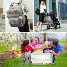 将图片加载到图库查看器,3 in 1 Diaper Bag Backpack with Foldable Baby Bed & USB