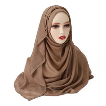 Load image into Gallery viewer, Women’s Large Cotton Rayon Hijab Scarf – 180x95cm Plain Wrap & Shawl