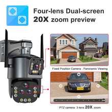 Load image into Gallery viewer, 8K16MP WiFi IP Camera 20X Zoom PTZ Outdoor Wireless Security Camera Four Lens CCTV Cam 4K Video Surveillance Cameras Smart Home